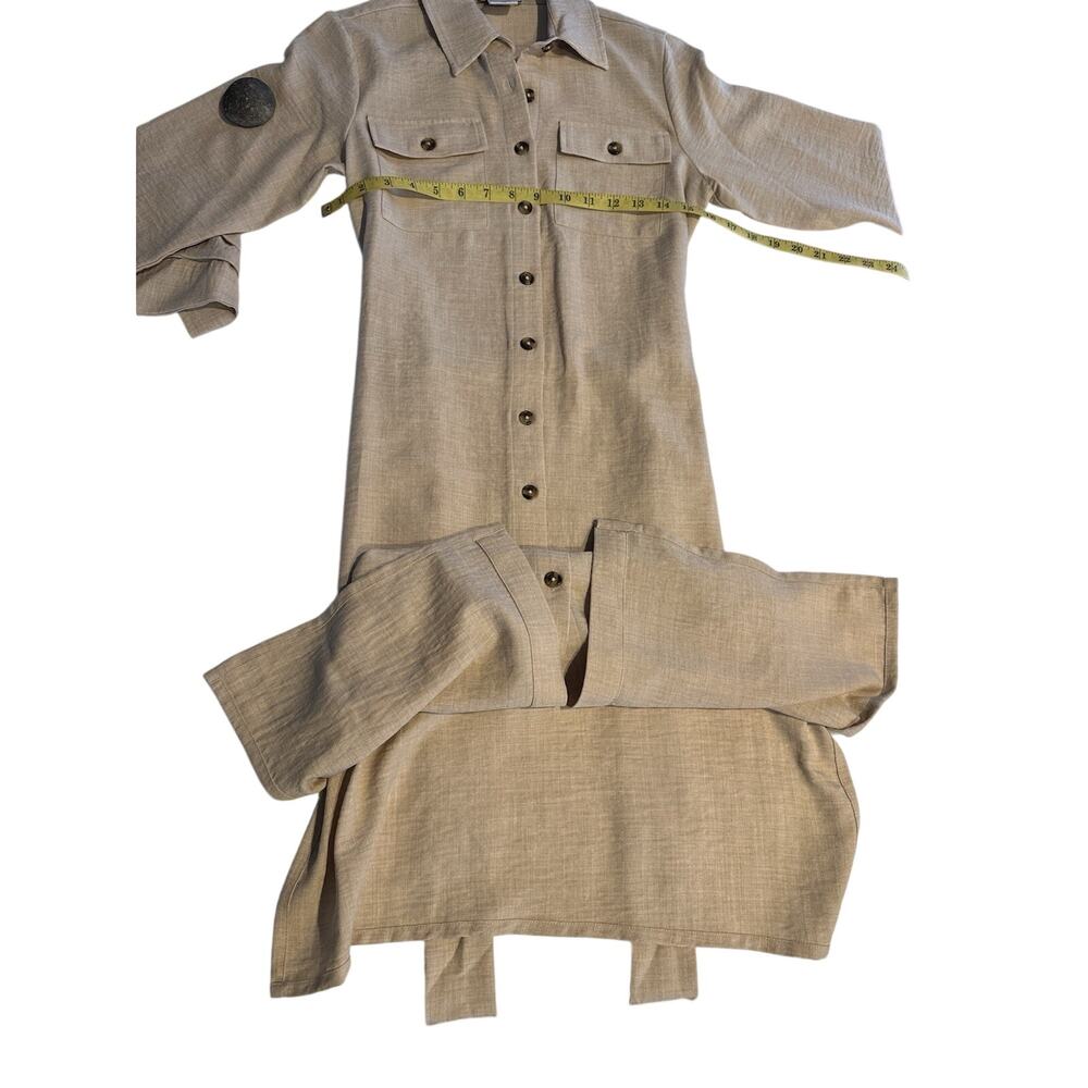 DKNY Women’s Shirt Dress Long Sleeve Waist Belt ButtonDown Size 2 Collared Chic
